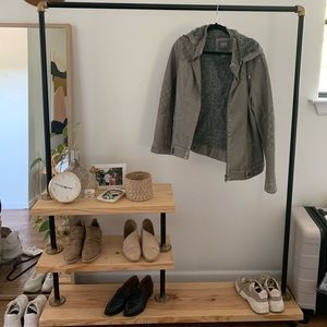 BKE fur lined leather coat